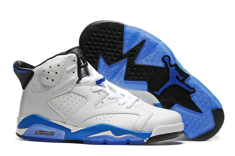 Nike Air Jordan 6 Sport Blue White Sport Blue Black Shoes